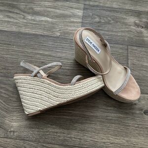 Skylight Wedge Espadrille Sandal in rhinestone